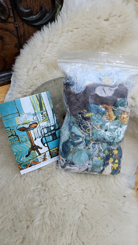THE WINDOW - limited edition Matisse Abstract Expressionism inspired luxury fiber artist kit for fiber blending and felting - 2.5 oz | 71 g