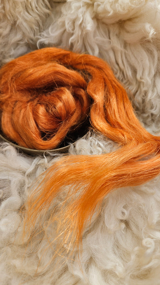 SPICED CHAI - dyed flax linen roving for spinning, fiber blending, felting, and papermaking - 1 oz | 28 g