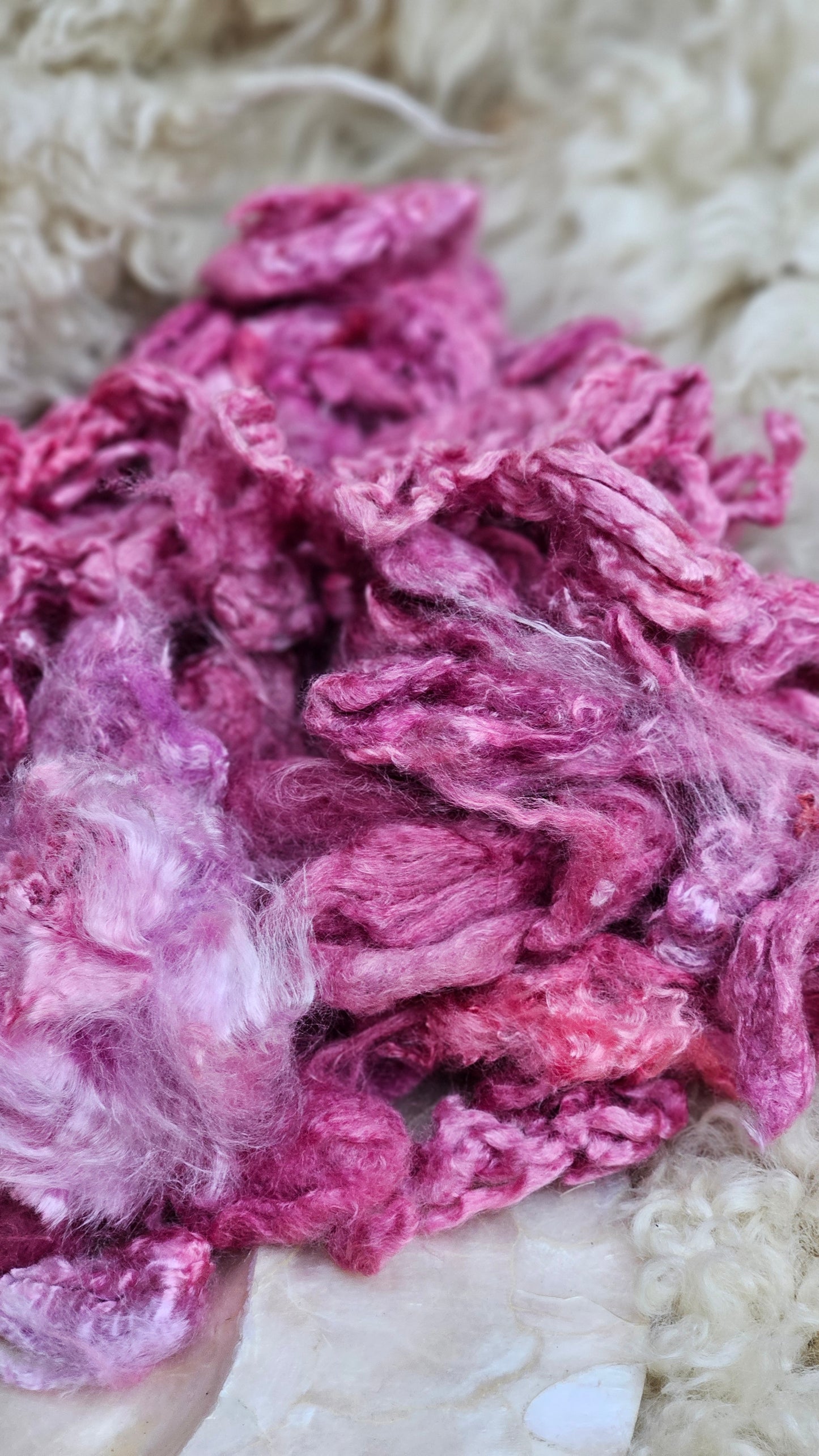 SANGRIA - hand-dyed extra fine wool and silky bamboo dense cloud recycled mill ends - 5 oz | 142 g