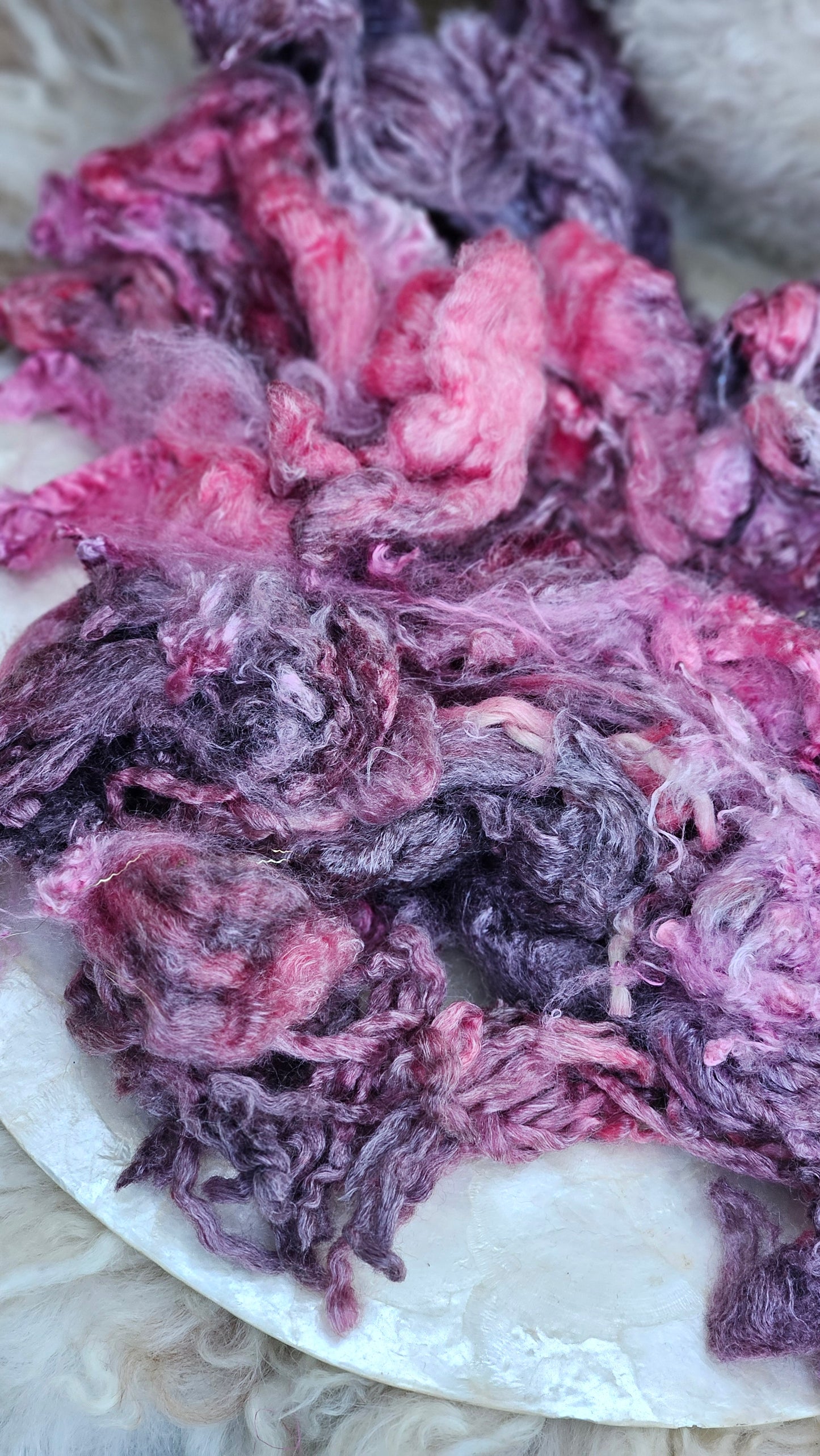 ACAI - hand-dyed extra fine wool and silky bamboo dense cloud recycled mill ends - 5 oz | 142 g