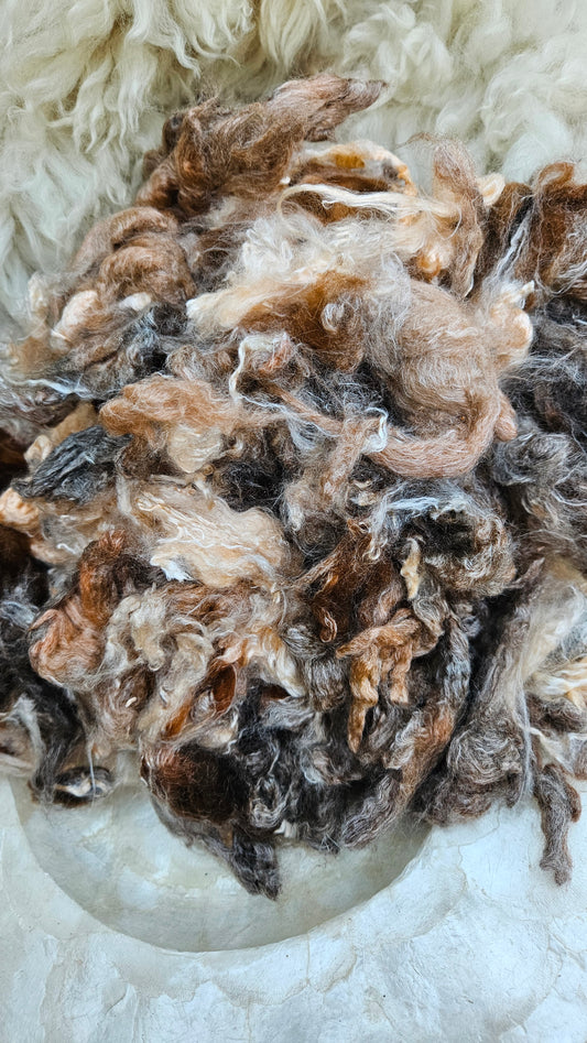 CAPPUCCINO hand-dyed extra fine wool and silky bamboo dense cloud recycled mill ends - 5 oz | 142 g