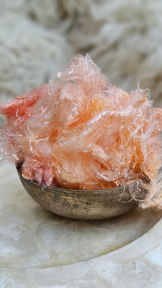 CHALCEDONY - hand-dyed eucalyptus crimp faux-silk for art yarn embellishing, fiber blending, felting, and papermaking - 2 oz | 57 g