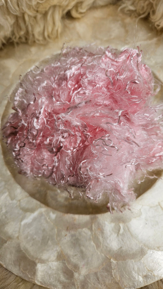 KUNZITE - hand-dyed eucalyptus crimp faux-silk for art yarn embellishing, fiber blending, felting, and papermaking - 2 oz | 57 g