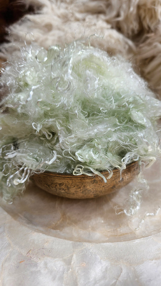 VARISCITE - hand-dyed eucalyptus crimp faux-silk for art yarn embellishing, fiber blending, felting, and papermaking - 2 oz | 57 g