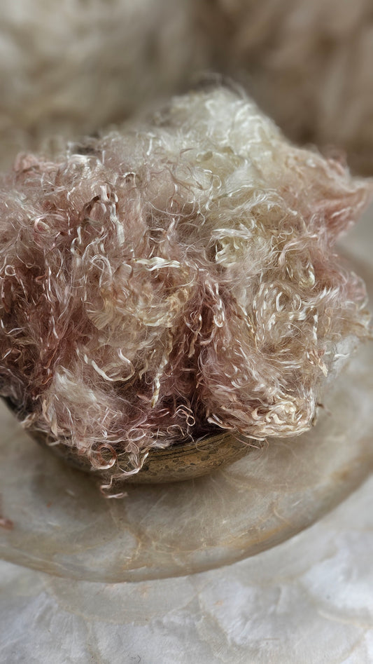 PYRITE - hand-dyed eucalyptus crimp faux-silk for art yarn embellishing, fiber blending, felting, and papermaking - 2 oz | 57 g