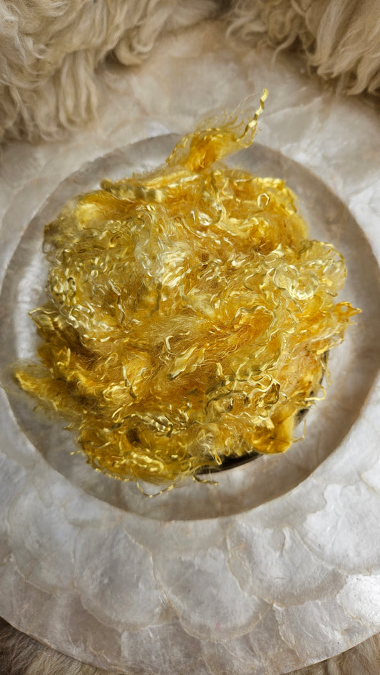 CITRINE - hand-dyed eucalyptus crimp faux-silk for art yarn embellishing, fiber blending, felting, and papermaking - 2 oz | 57 g