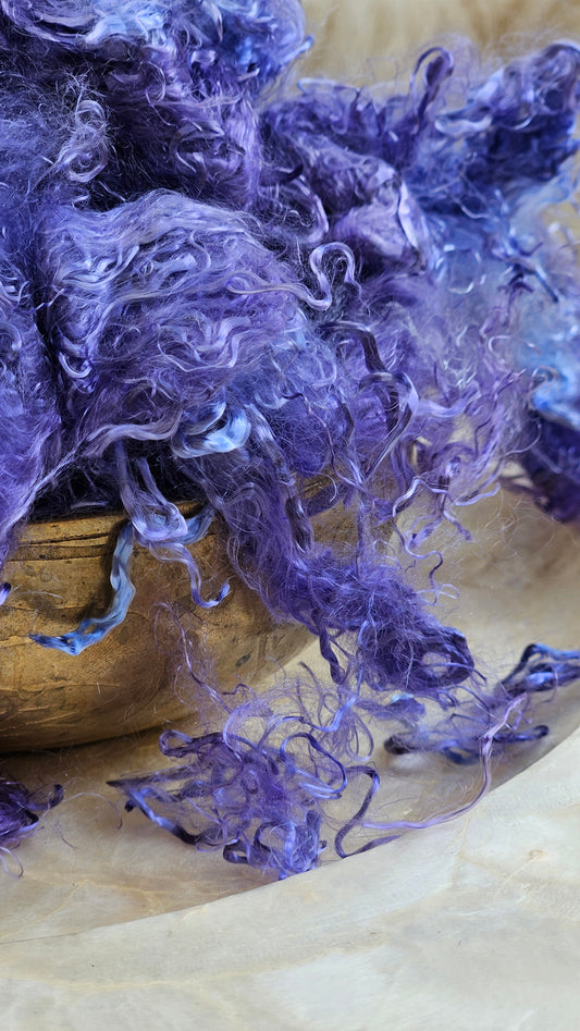 TOURMALINE - hand-dyed eucalyptus crimp faux-silk for art yarn embellishing, fiber blending, felting, and papermaking - 2 oz | 57 g