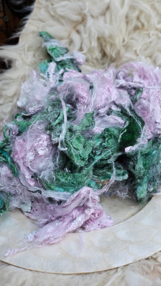BASIL BLOOM - hand-dyed extra fine wool and silky bamboo dense cloud recycled mill ends - 5 oz | 142 g