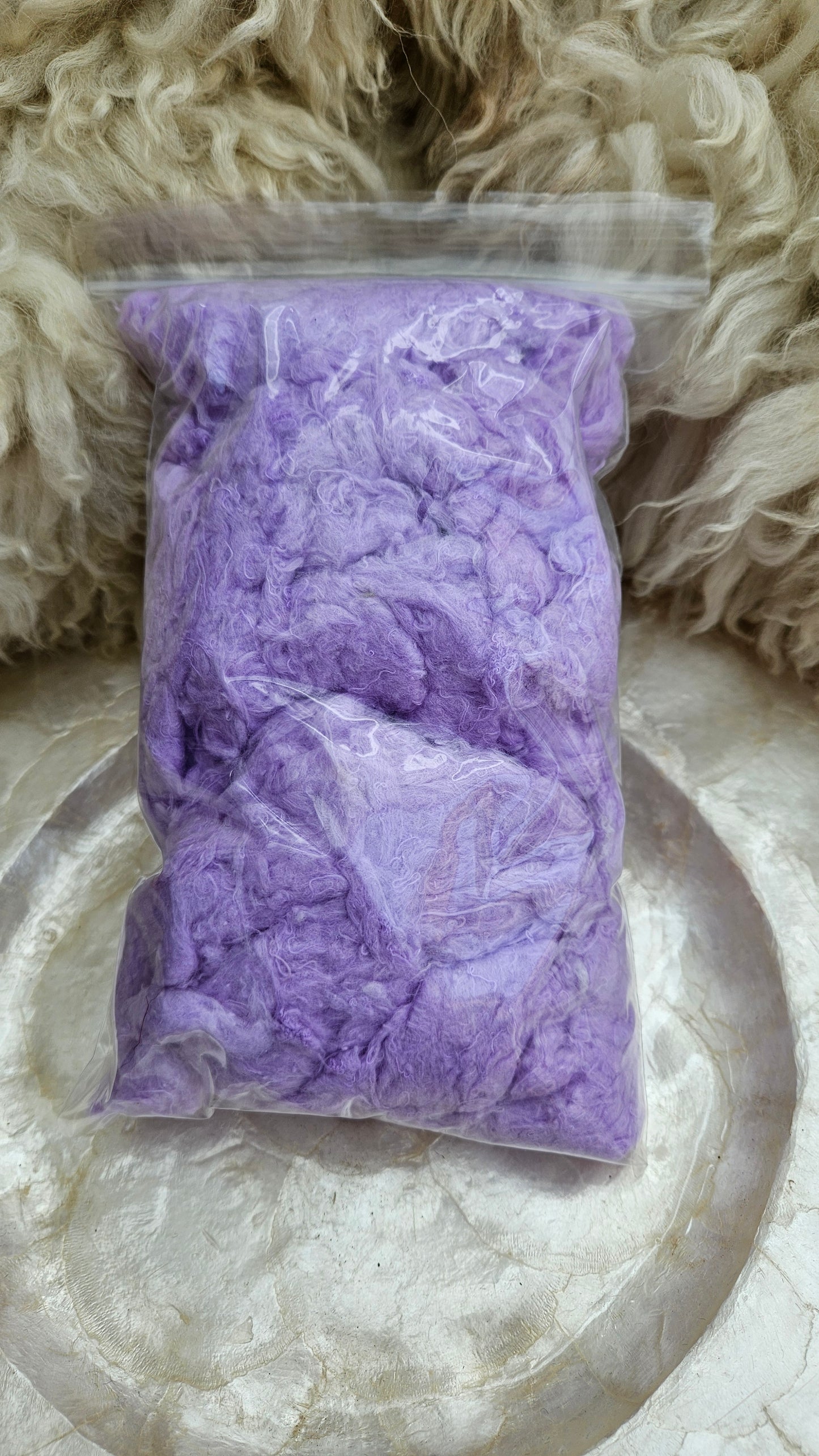 PHLOX - hand-dyed recycled cotton noil "feathers" effects texture for blending, felting, and papermaking - 2.5 oz | 71 g