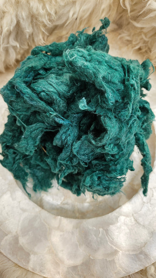 TRILLIUM - hand-dyed recycled cotton noil "feathers" effects texture for blending, felting, and papermaking - 2.5 oz | 71 g
