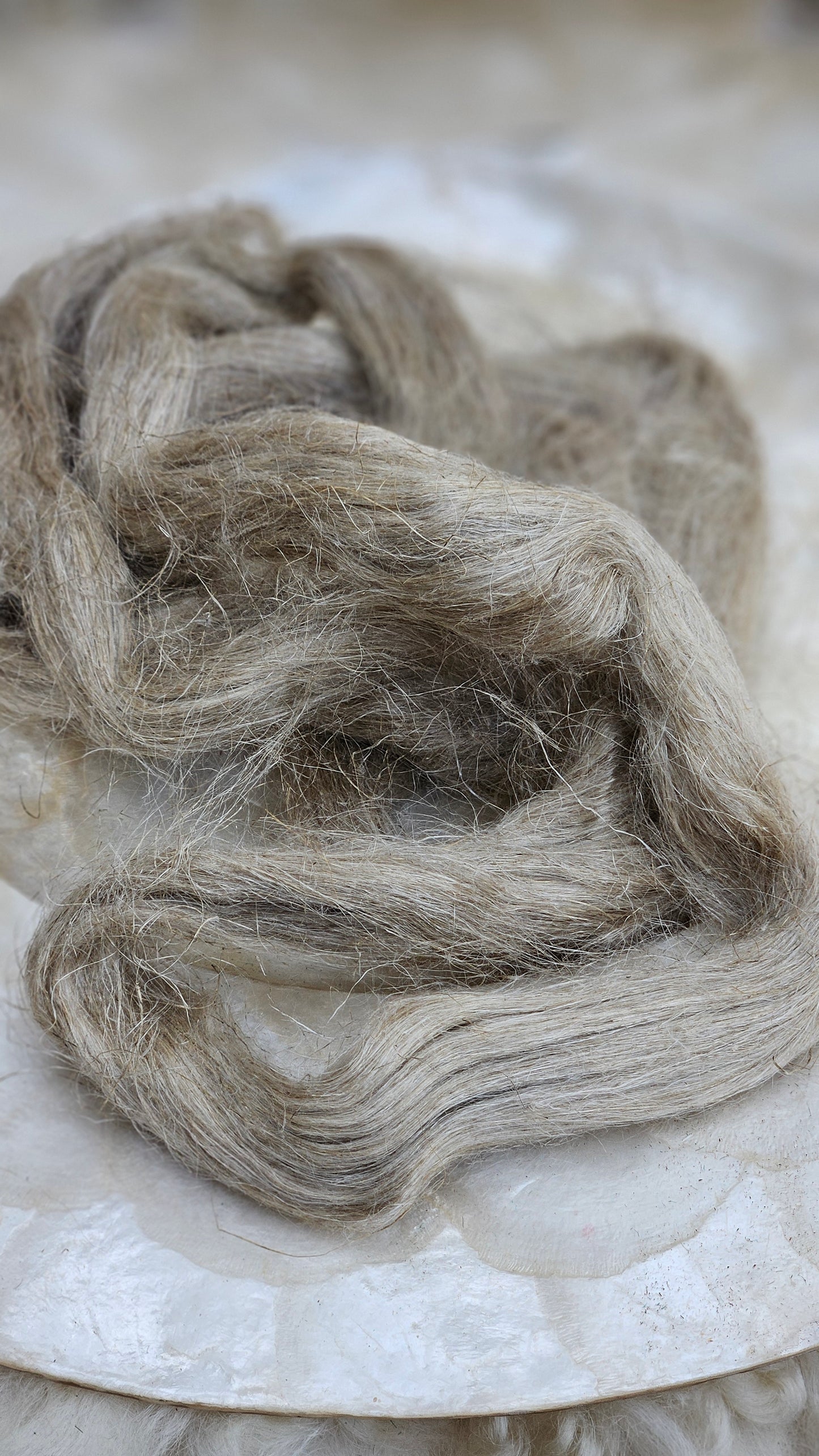 NATURAL FLAX - flax linen roving for spinning, fiber blending, felting, and papermaking - 1 oz | 28 g
