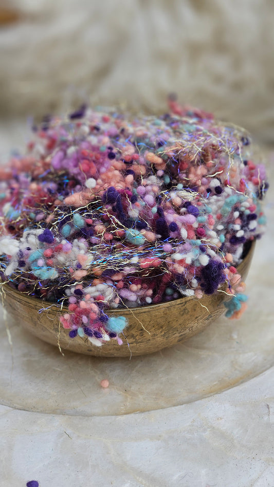 CORDOBA GOLD - hand-dyed fine wool nepps with Angelina sparkle for fiber blending and felting - 1 oz | 28 g