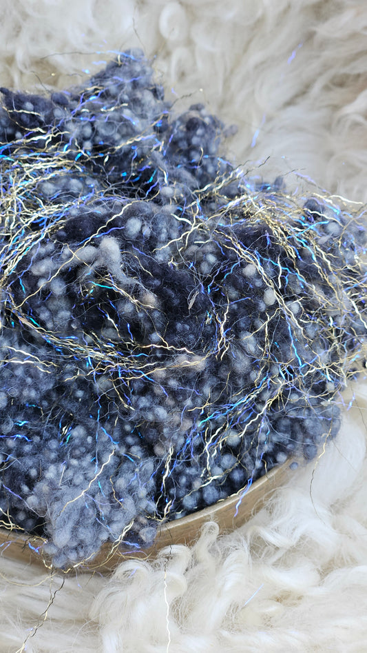 BREGENZ GOLD - hand-dyed fine wool nepps with Angelina sparkle for fiber blending and felting - 1 oz | 28 g