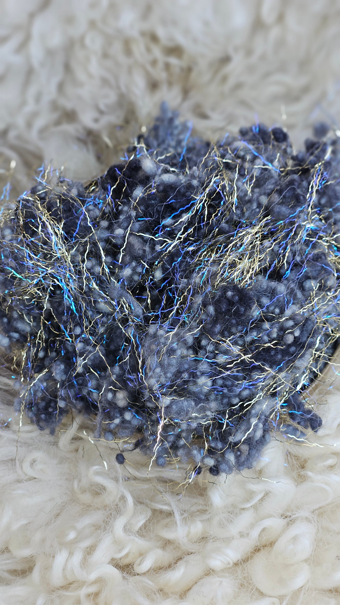 BREGENZ GOLD - hand-dyed fine wool nepps with Angelina sparkle for fiber blending and felting - 1 oz | 28 g