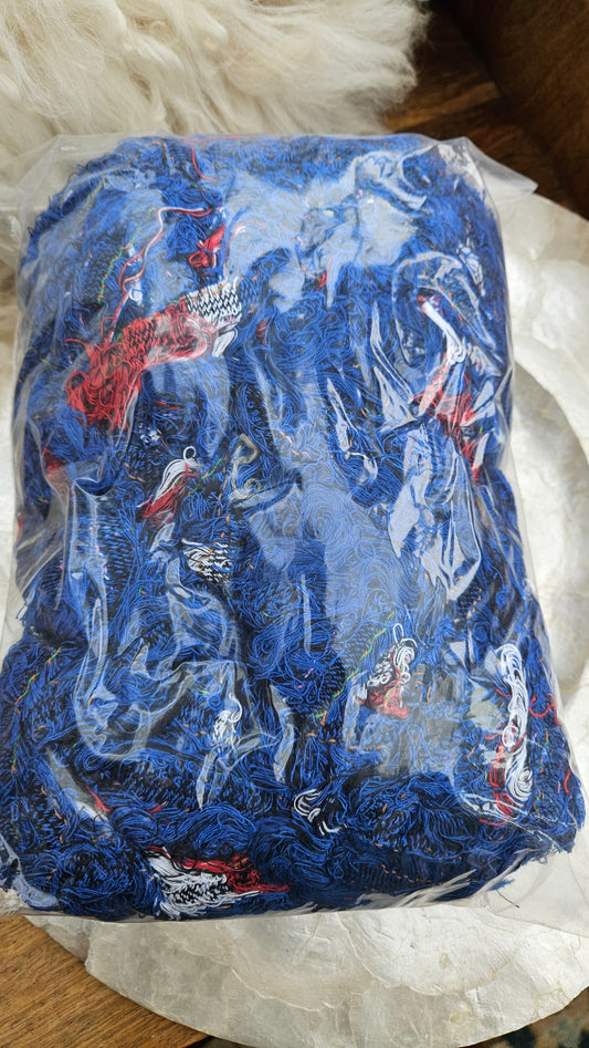 BLUE SELVAGE - rare American-made soft and thick textile selvedge for rug and art weaving and art yarn - 14 oz | 014