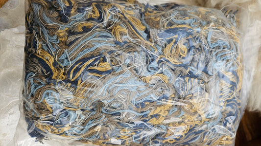 BLUE SELVAGE - rare American-made soft and thick textile selvedge for rug and art weaving and art yarn 14 oz | 015