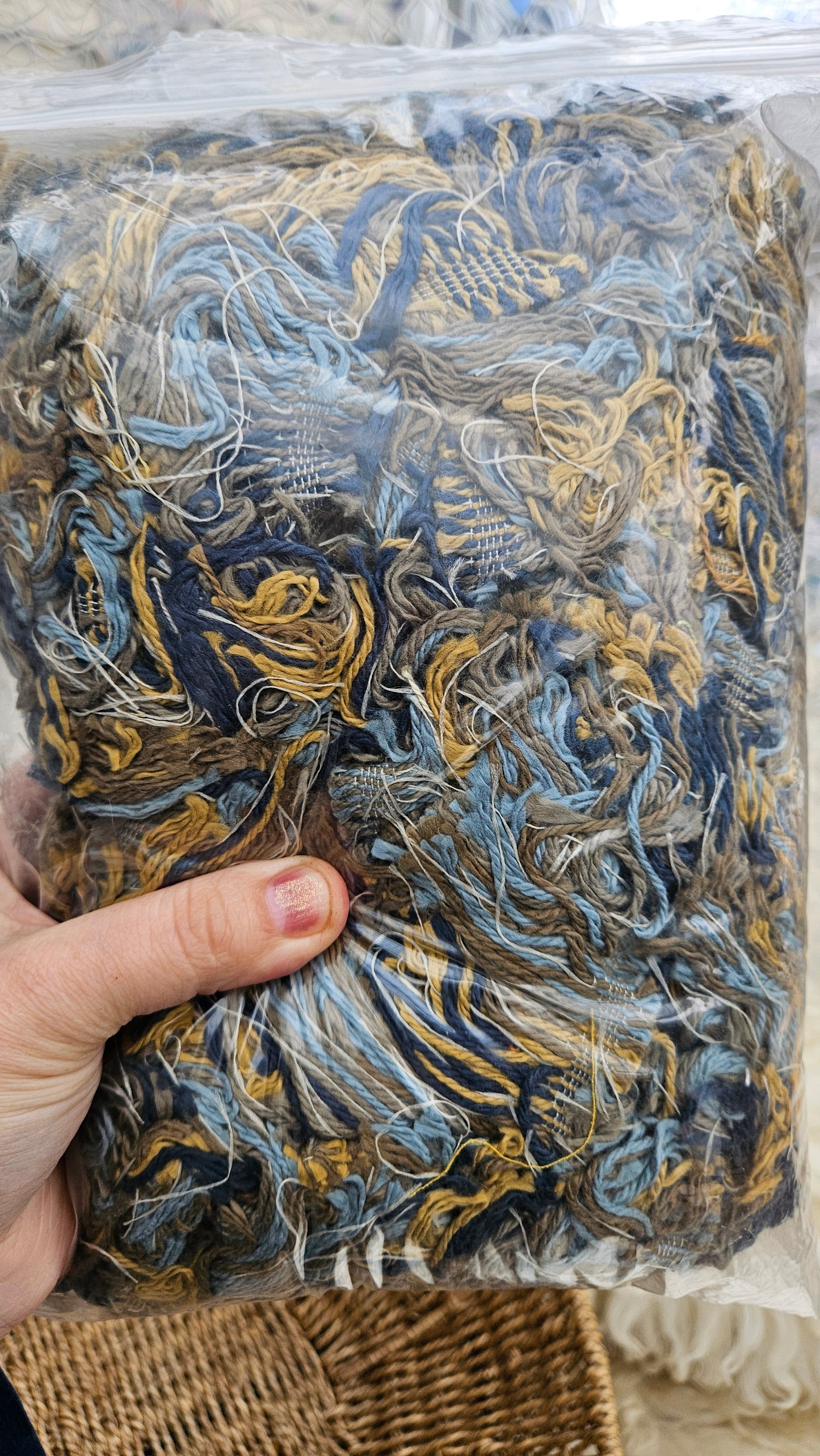 BLUE SELVAGE - rare American-made soft and thick textile selvedge for rug and art weaving and art yarn 14 oz | 015