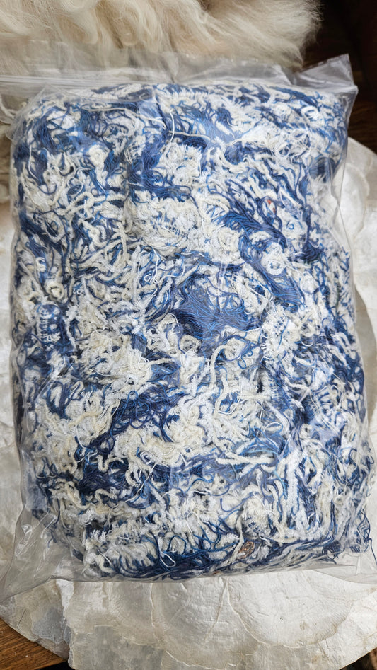 NAVY SELVAGE - rare American-made soft and thick textile selvedge for rug and art weaving and art yarn 15 oz | 002