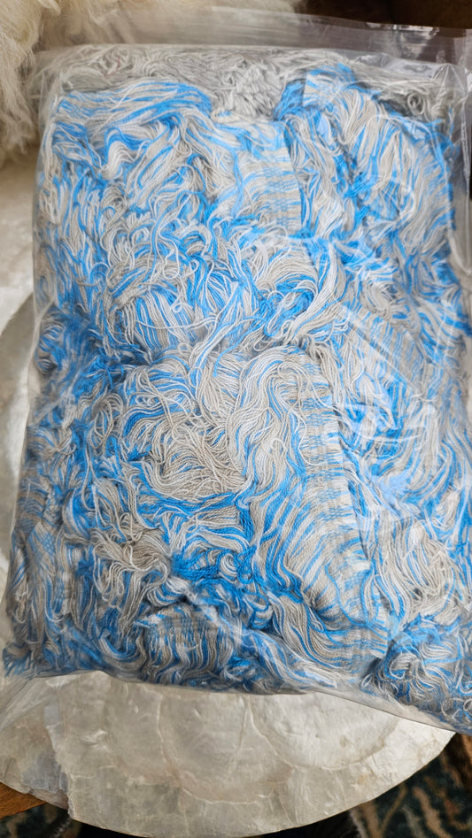 BLUE SELVAGE - rare American-made soft and thick textile selvedge for rug and art weaving and art yarn 15 oz | 007