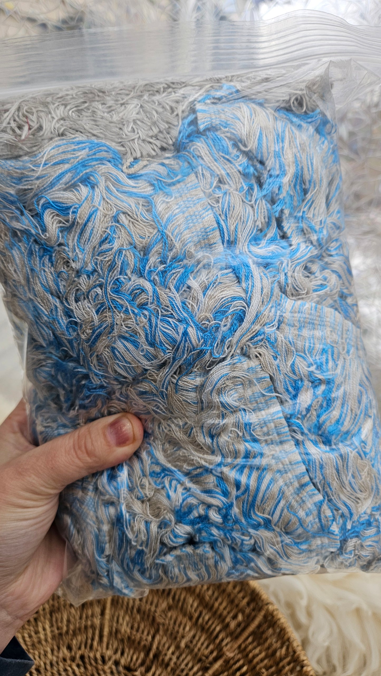 BLUE SELVAGE - rare American-made soft and thick textile selvedge for rug and art weaving and art yarn 15 oz | 007