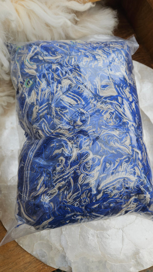 BLUE SELVAGE - rare American-made soft and thick textile selvedge for rug and art weaving and art yarn 15 oz | 013