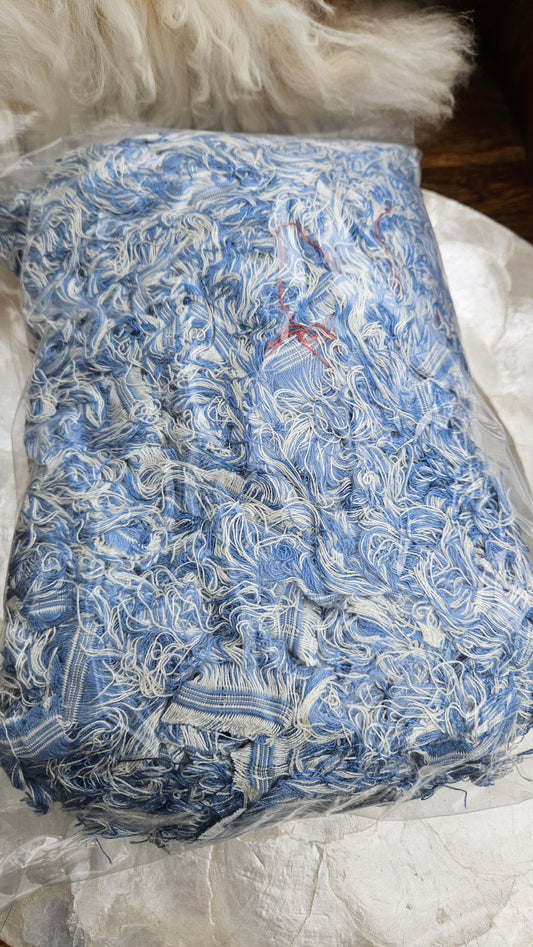 BLUE SELVAGE - rare American-made soft and thick textile selvedge for rug and art weaving and art yarn 16 oz | 009