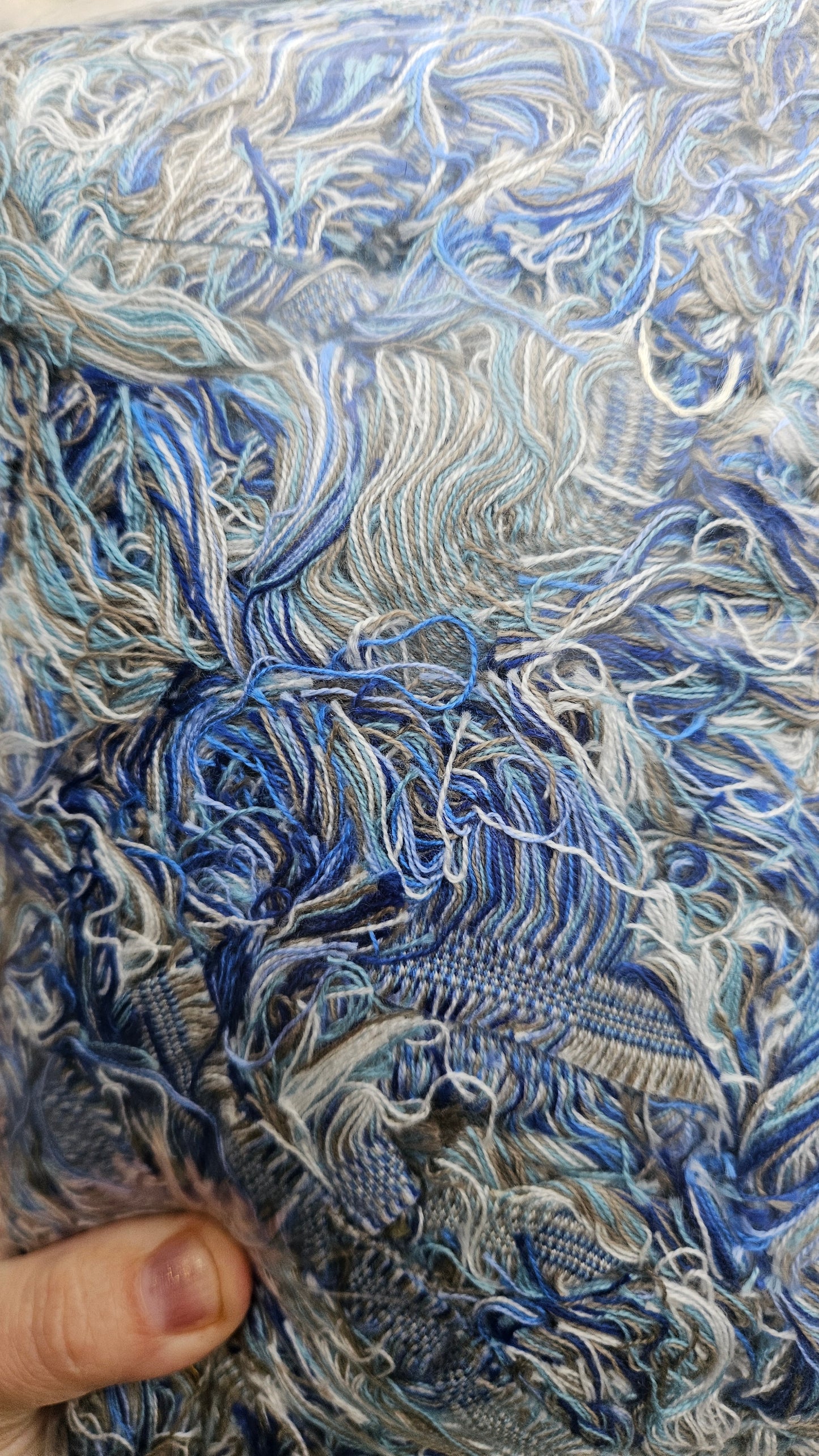 BLUE SELVAGE - rare American-made soft and thick textile selvedge for rug and art weaving and art yarn 21 oz | 012