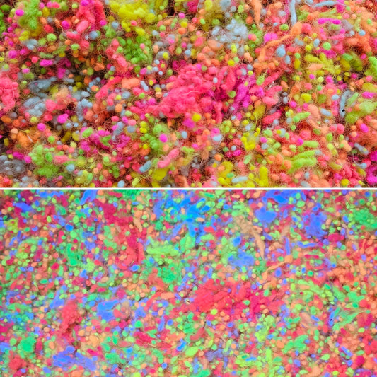 VINTAGE GLOW - hand-dyed uv reactive fine wool nepps for fiber blending and felting - 1 oz | 28 g