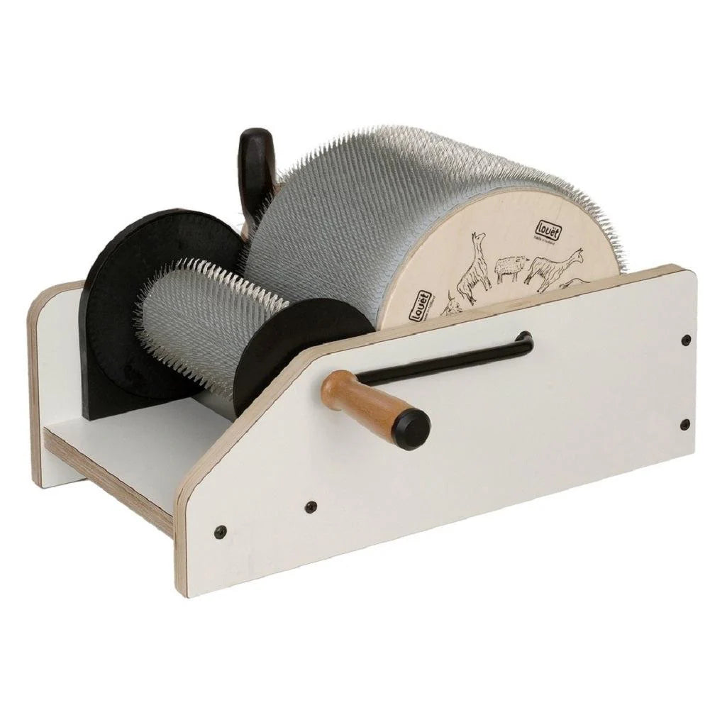 Louet Standard Drum Carder - 46 TPI / 7.5 Inch Cloth - Neauveau Recommended Drum Carder