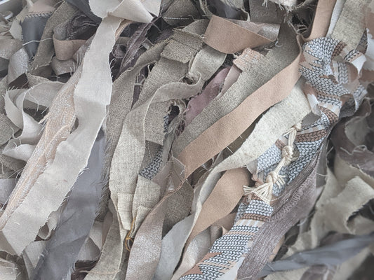 PASTELS - hand-cut ribbons from recycled fast fashion for weaving - 6 oz | 170 g