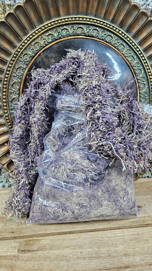 QUARTZ BEACH - shaggy fringe ribbon for tapestry weaving and fiber art - QUARTZ03 (.8 llb)