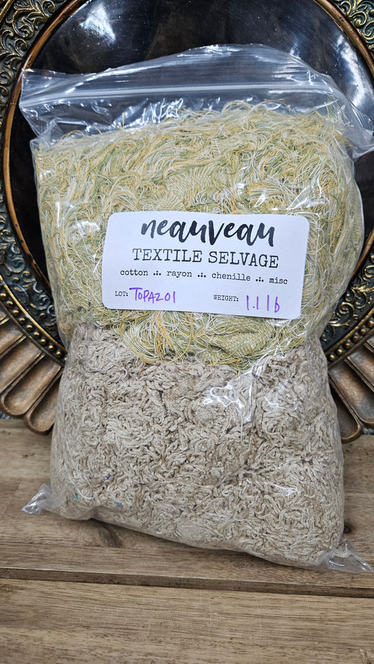 TOPAZ FIELDS - shaggy fringe ribbon for tapestry weaving and fiber art - TOPAZ01 (1.1 lb)