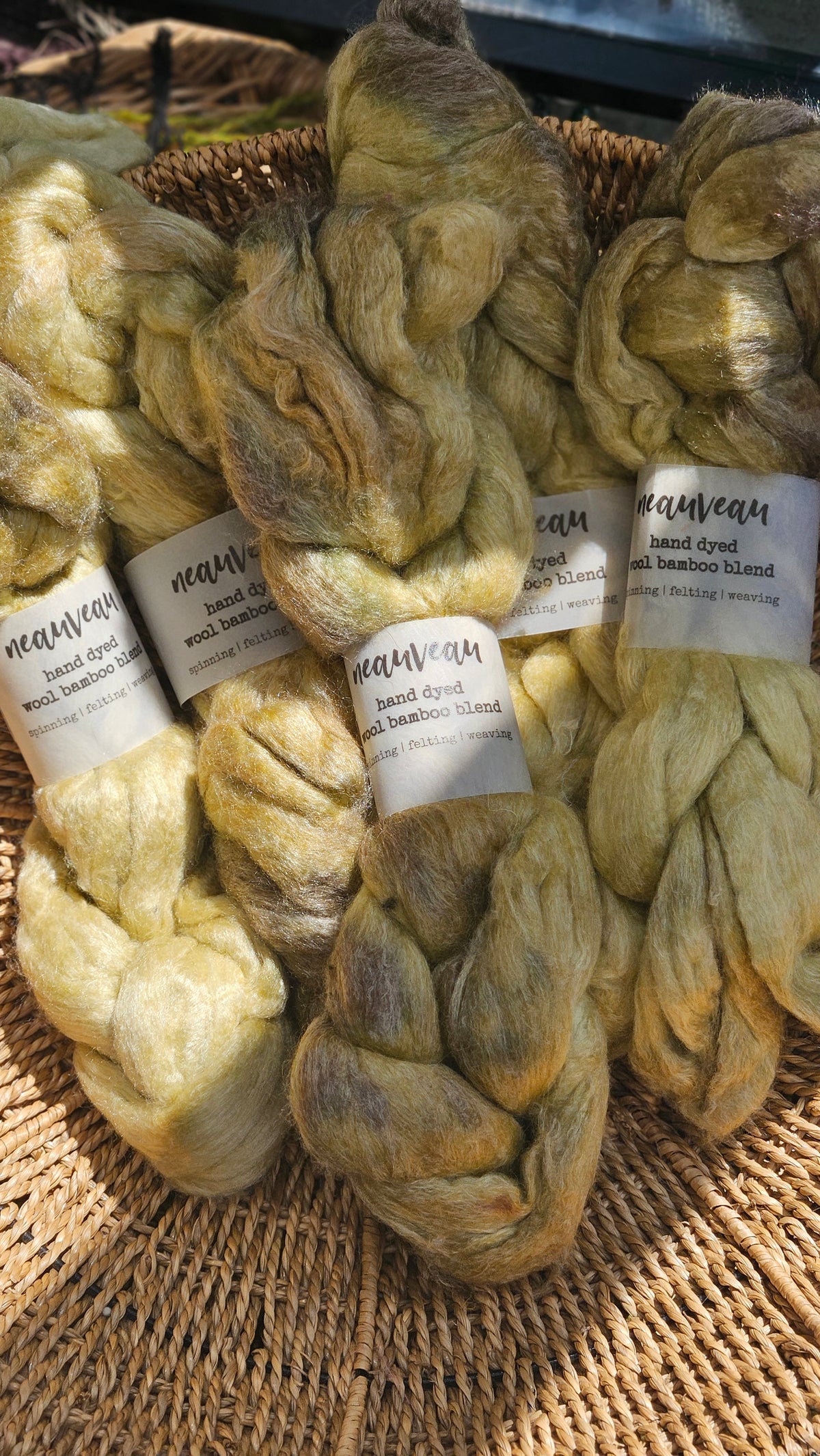 Barley Pearl - wool bamboo roving for felting and blending - 2 ounces | 57 grams