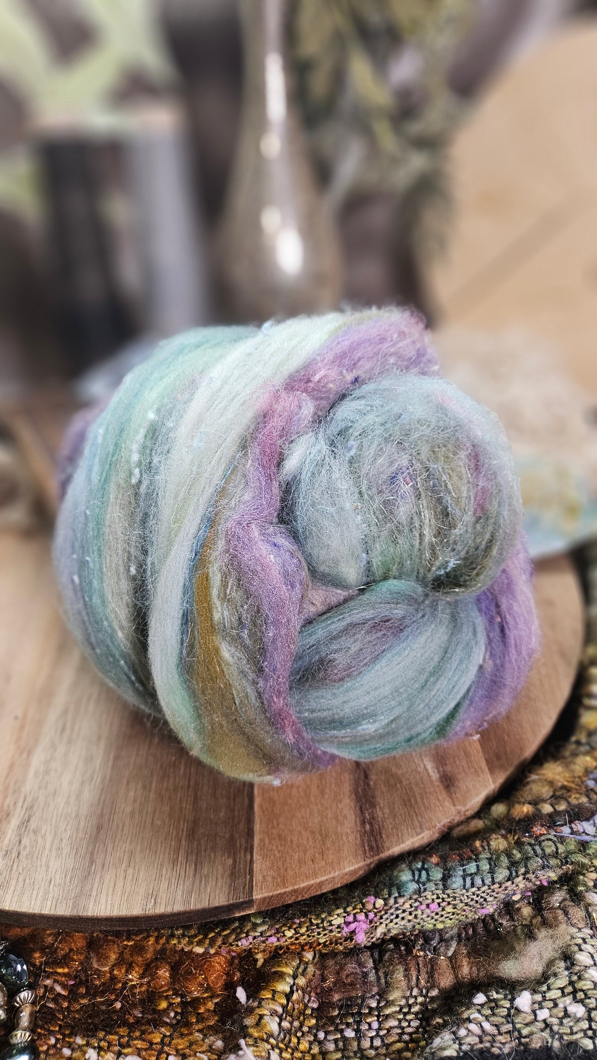 Shaniko Wool Silk Flax Neauveau Art Batt 908 - 3.8 oz