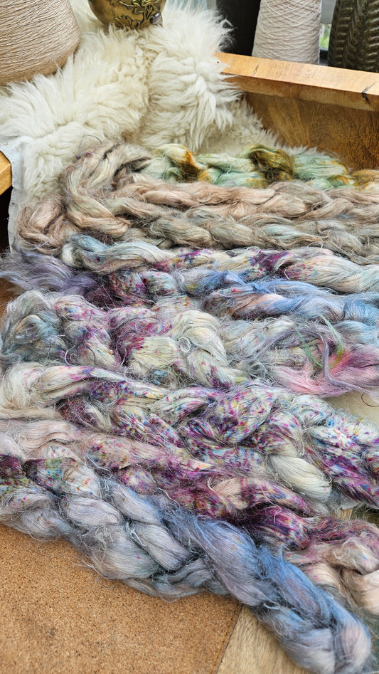 CHALICE Hand-Dyed Fine Hemp for fiber art, texture blending, and papermaking - 2 ounces | 57 grams