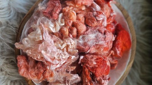 Rum Punch - hand-dyed fine wool and silky bamboo mill ends - 5 oz | 142 g