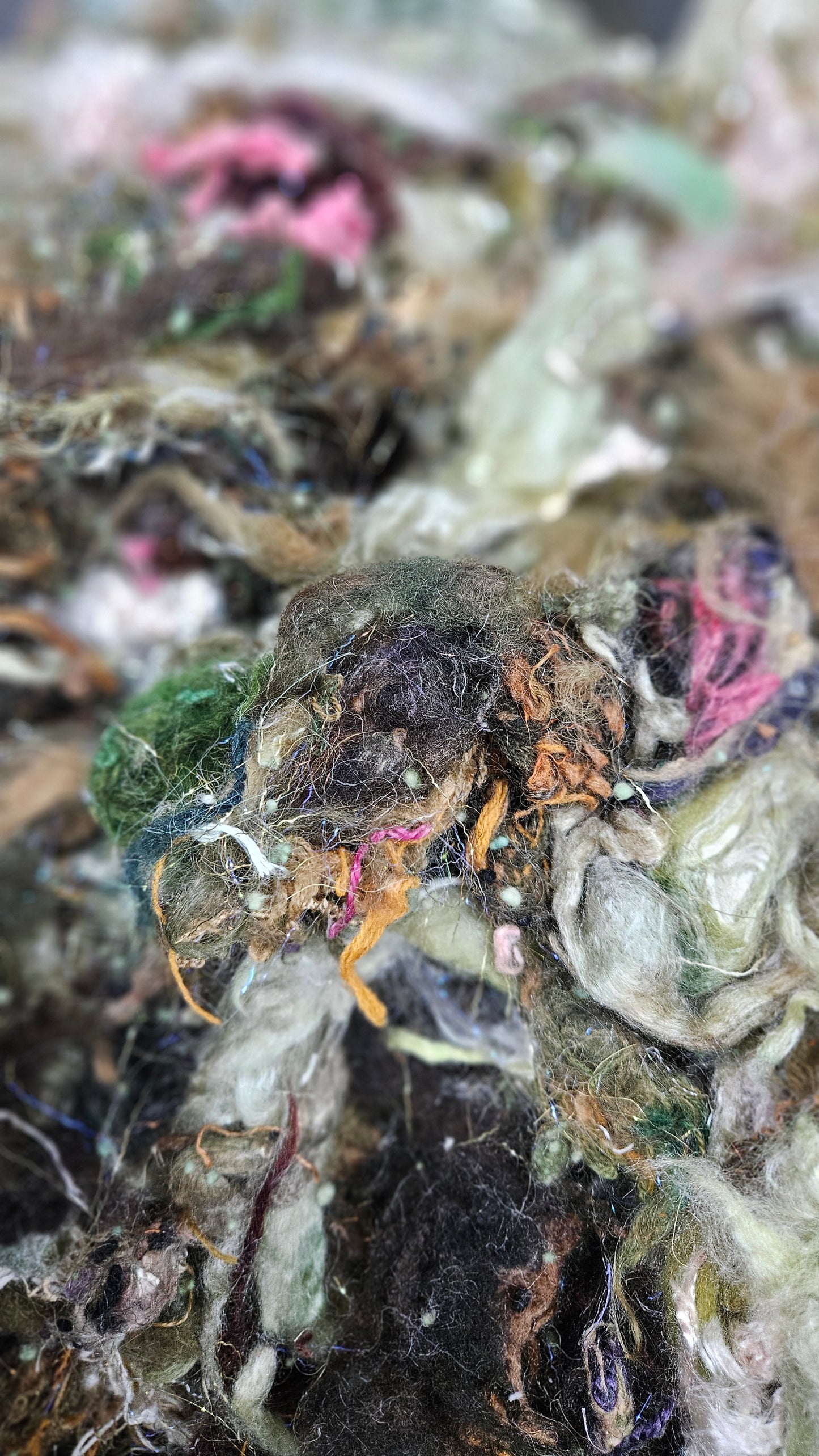 EMERALD - limited edition Mucha Art Nouveau inspired alpaca bamboo texture mix for fiber blending and felting - 3 oz | 85 g