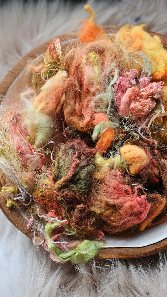 Halo and Honey - hand-dyed wool alpaca bamboo texture blend - 4 ounces | 114 grams