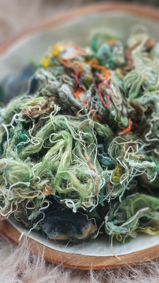 Stellar Green - stonewashed thread texture blend - 4 ounces | 113 grams