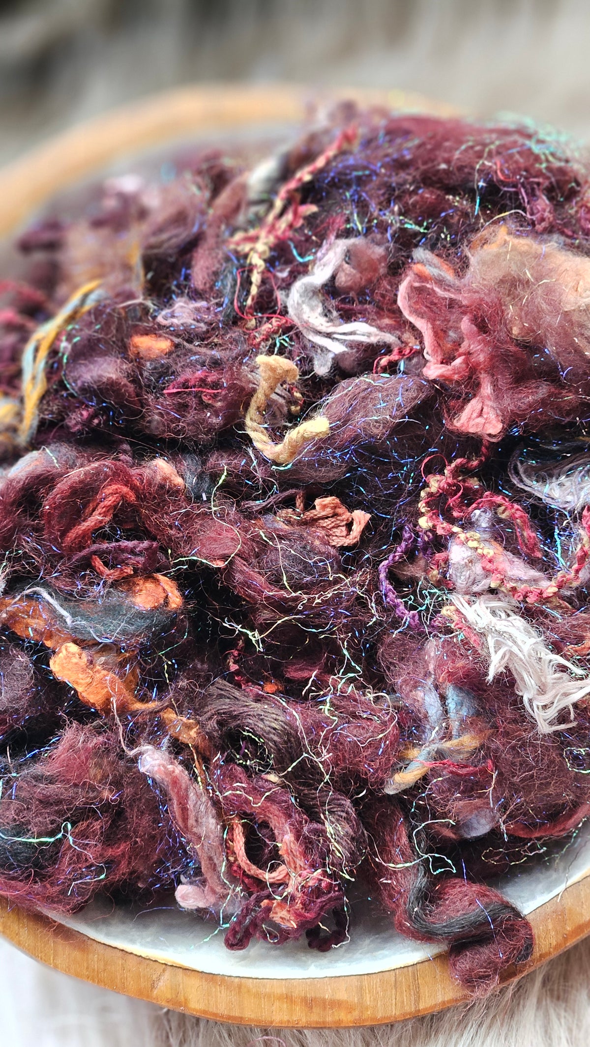 Wounded Daylight - hand-dyed wool alpaca bamboo texture blend - 4 ounces | 114 grams
