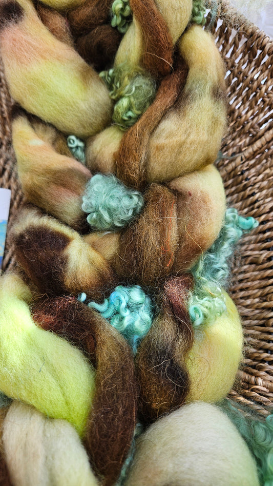 ART ROVING - hand-dyed Polwarth Churro BFL - Monet Bridge at Argenteuil Collection 111 - 3.5 oz