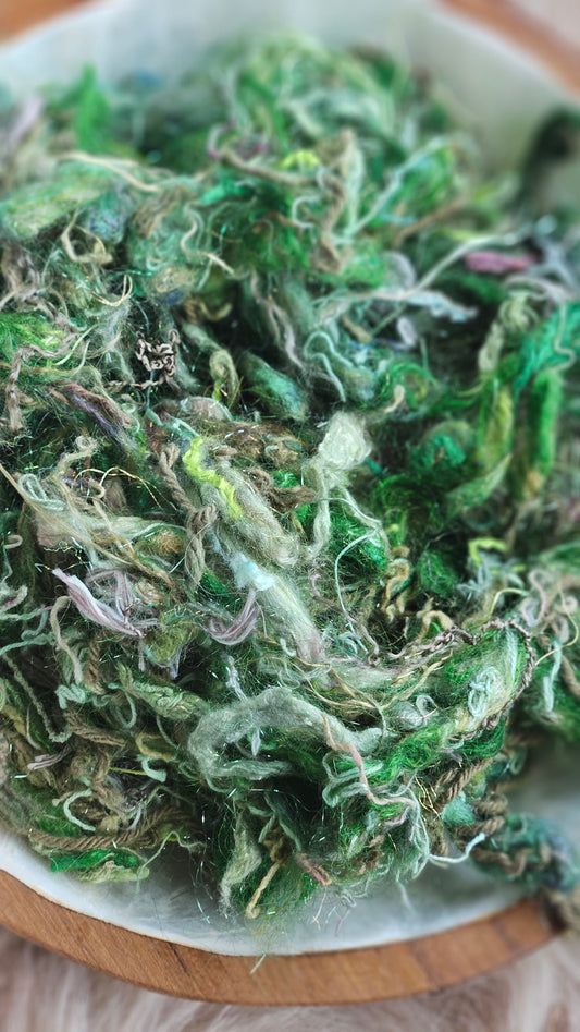 Cosmic Jade - stonewashed thread texture blend - 4 ounces | 113 grams