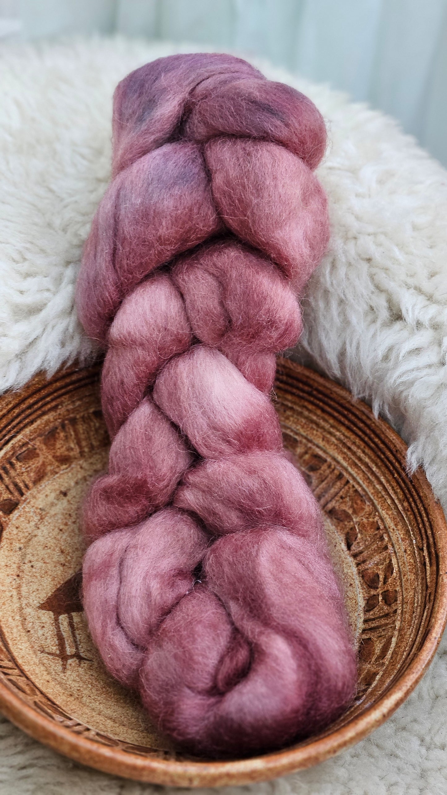 Hand-dyed Longwool Roving for felting and spinning - 2.8 oz | PK03