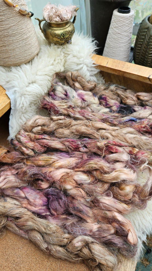 MAID MARIAN Hand-Dyed Fine Hemp for fiber art, texture blending, and papermaking - 2 ounces | 57 grams