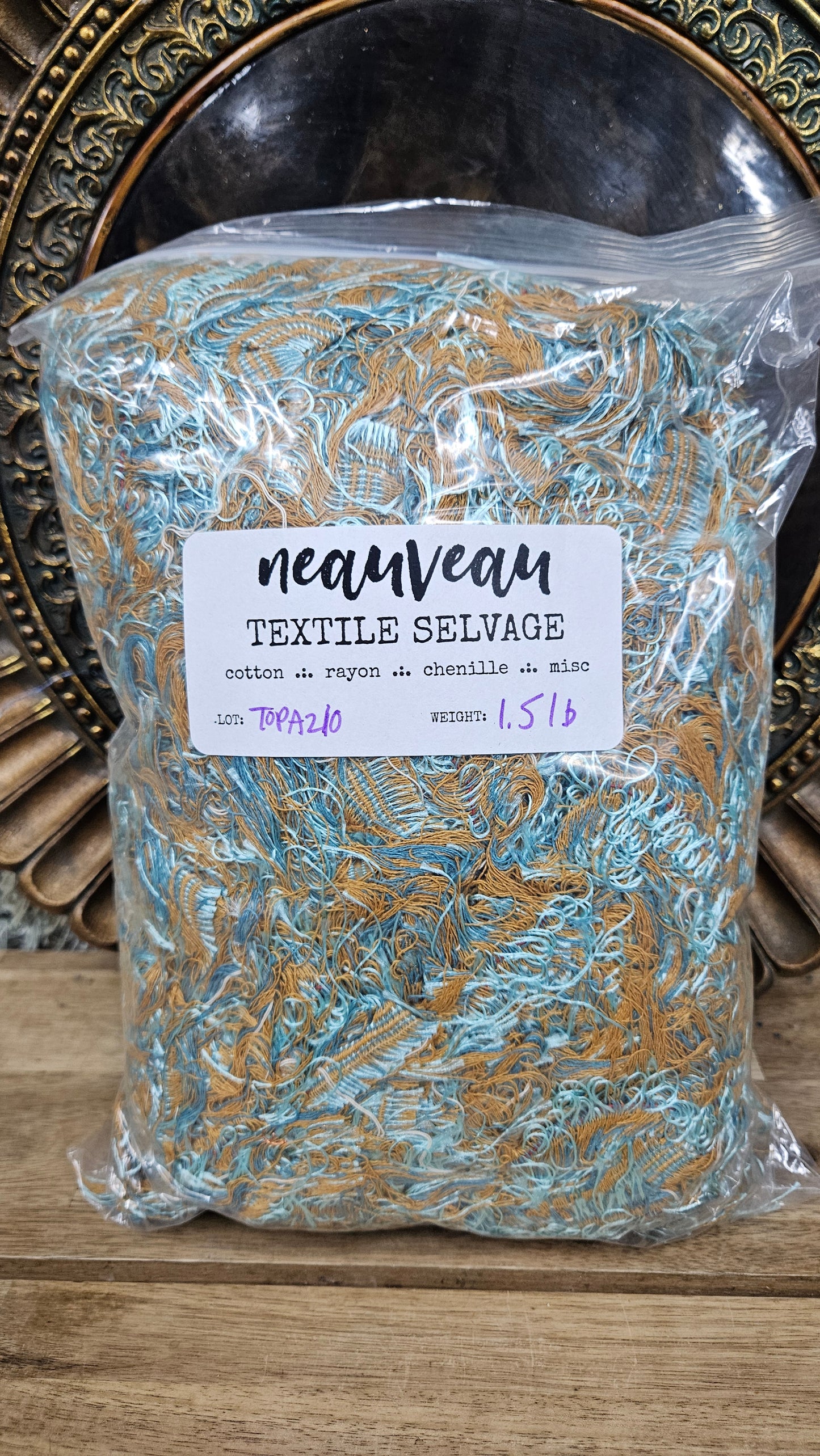 TOPAZ FIELDS - shaggy fringe ribbon for tapestry weaving and fiber art - TOPAZ10 (1.5 lb)