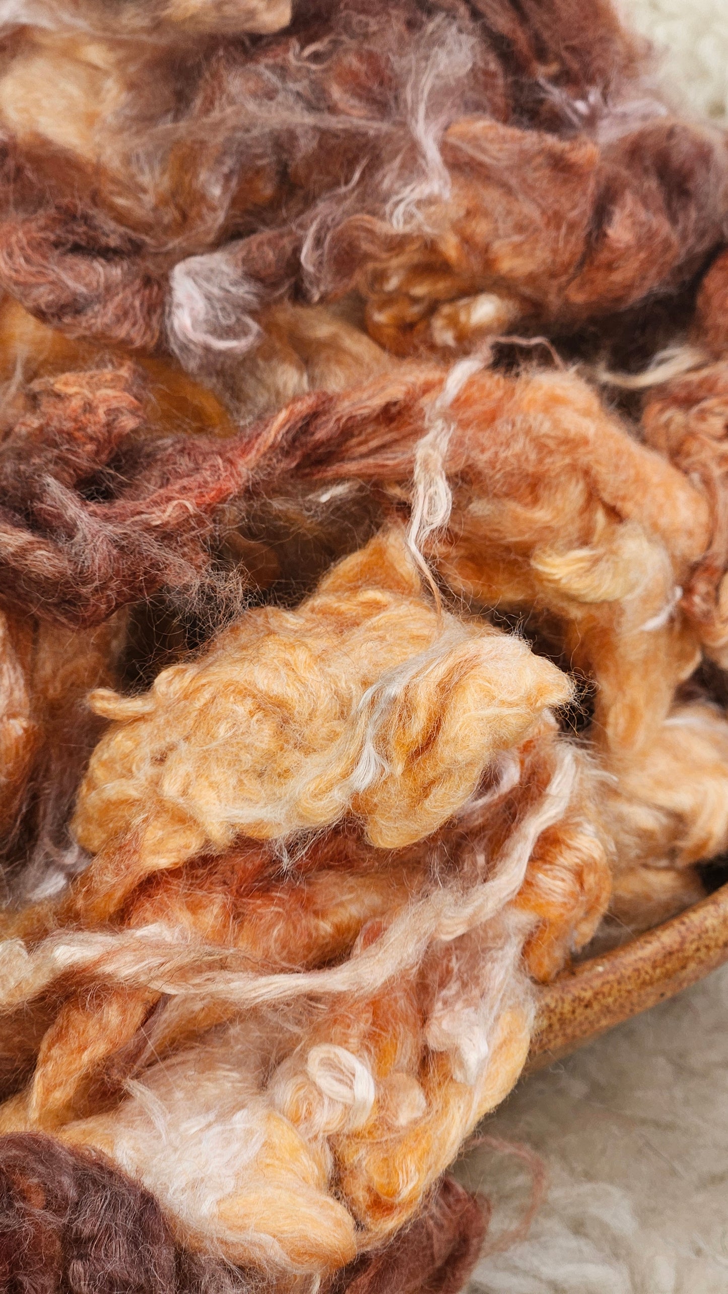 CARAMEL - hand-dyed extra fine wool and silky bamboo dense cloud recycled mill ends - 5 oz | 142 g