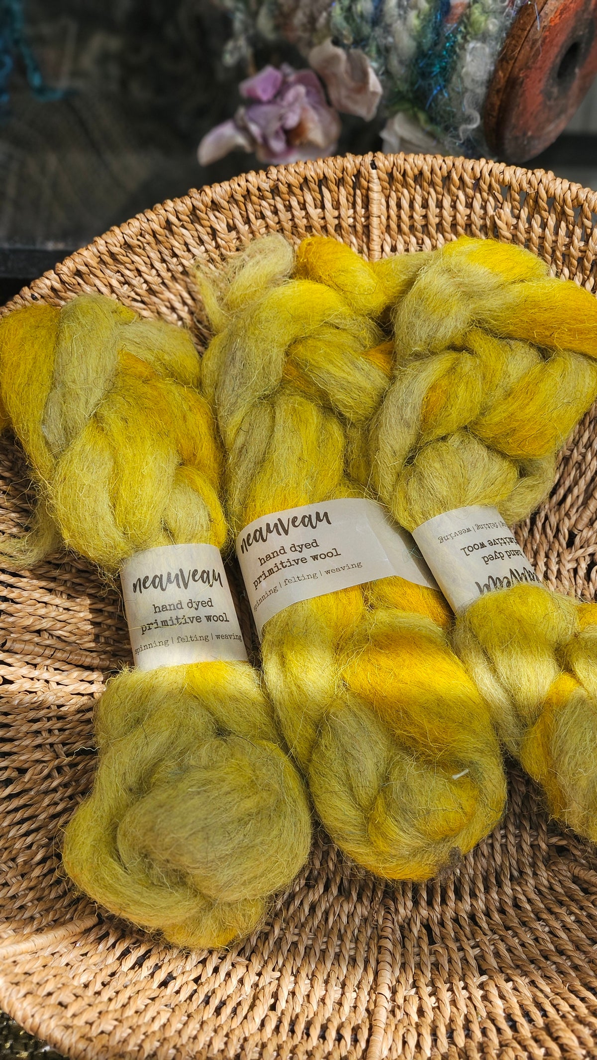 Hayloft - primitive hand dyed wool roving for felting and blending - 2 ounces | 57 grams