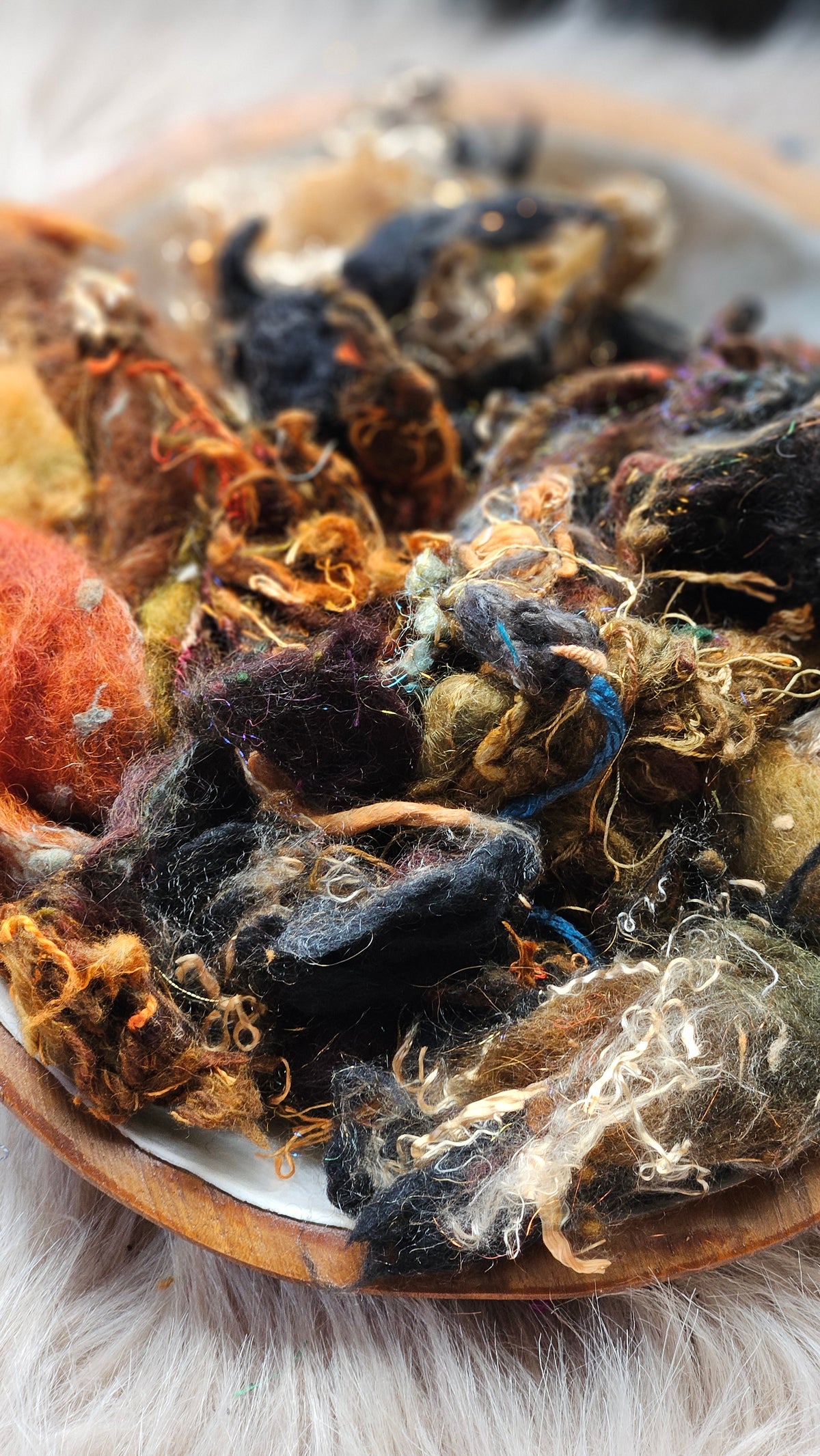 Ragged Reverie - hand-dyed wool alpaca bamboo texture blend - 4 ounces | 114 grams
