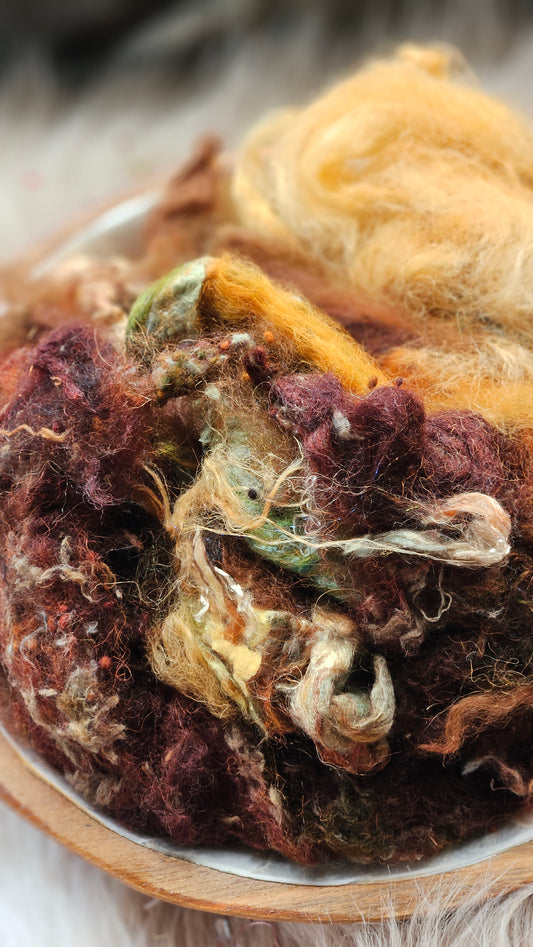 Velvet Undertow - hand-dyed wool alpaca bamboo texture blend - 4 ounces | 114 grams