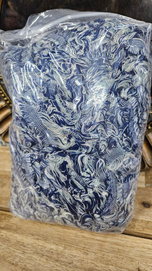 STARRY NIGHT - shaggy fringe ribbon for tapestry weaving and fiber art - LAPIS08 (.9 lb)